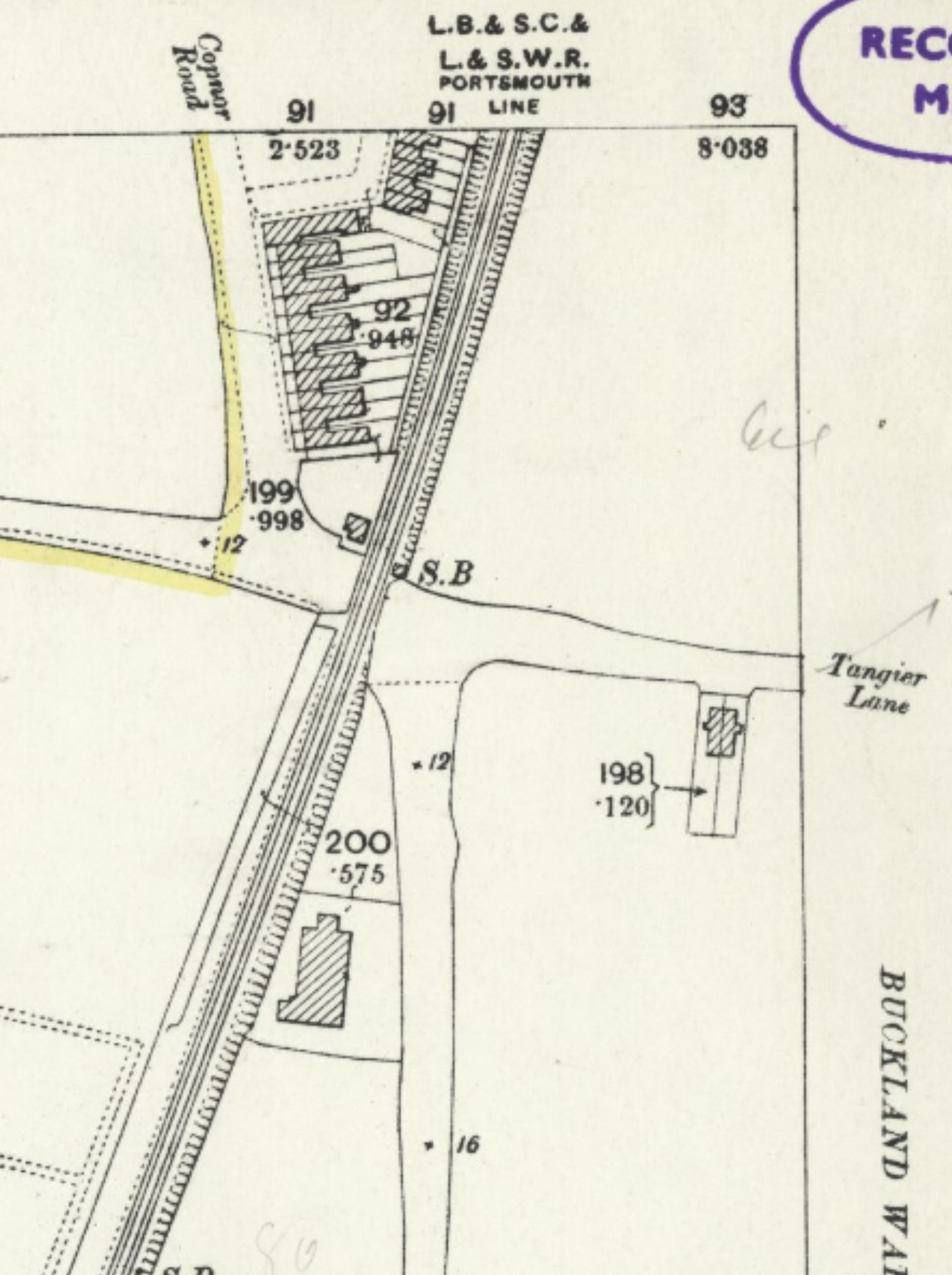 Ordnance Survey map of Baffins, published 1898