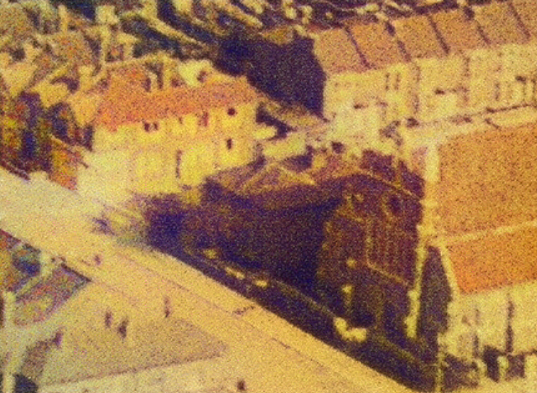 Colourized detail from 1920s aerial photo